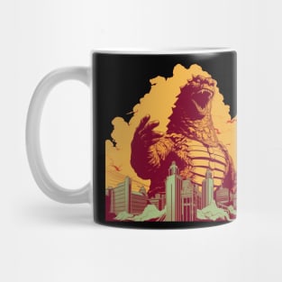 Retro Godzilla Poster Propapaganda Style Mug